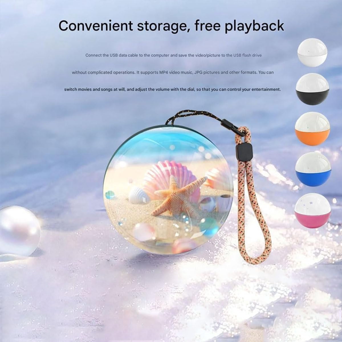 Memory Orb Video Ornament colors and USB upload