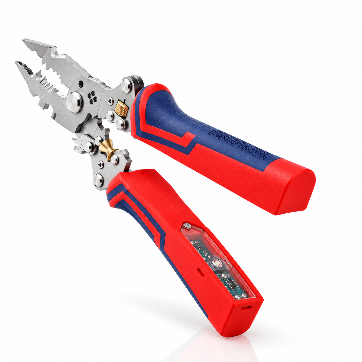 16-in-1 wire stripper pliers with voltage tester