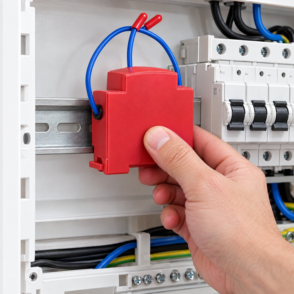 Clips onto the DIN rail in one click