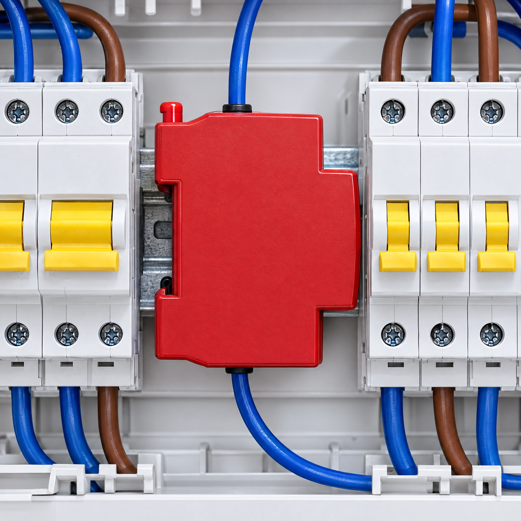 Mounted inside a home fuse box