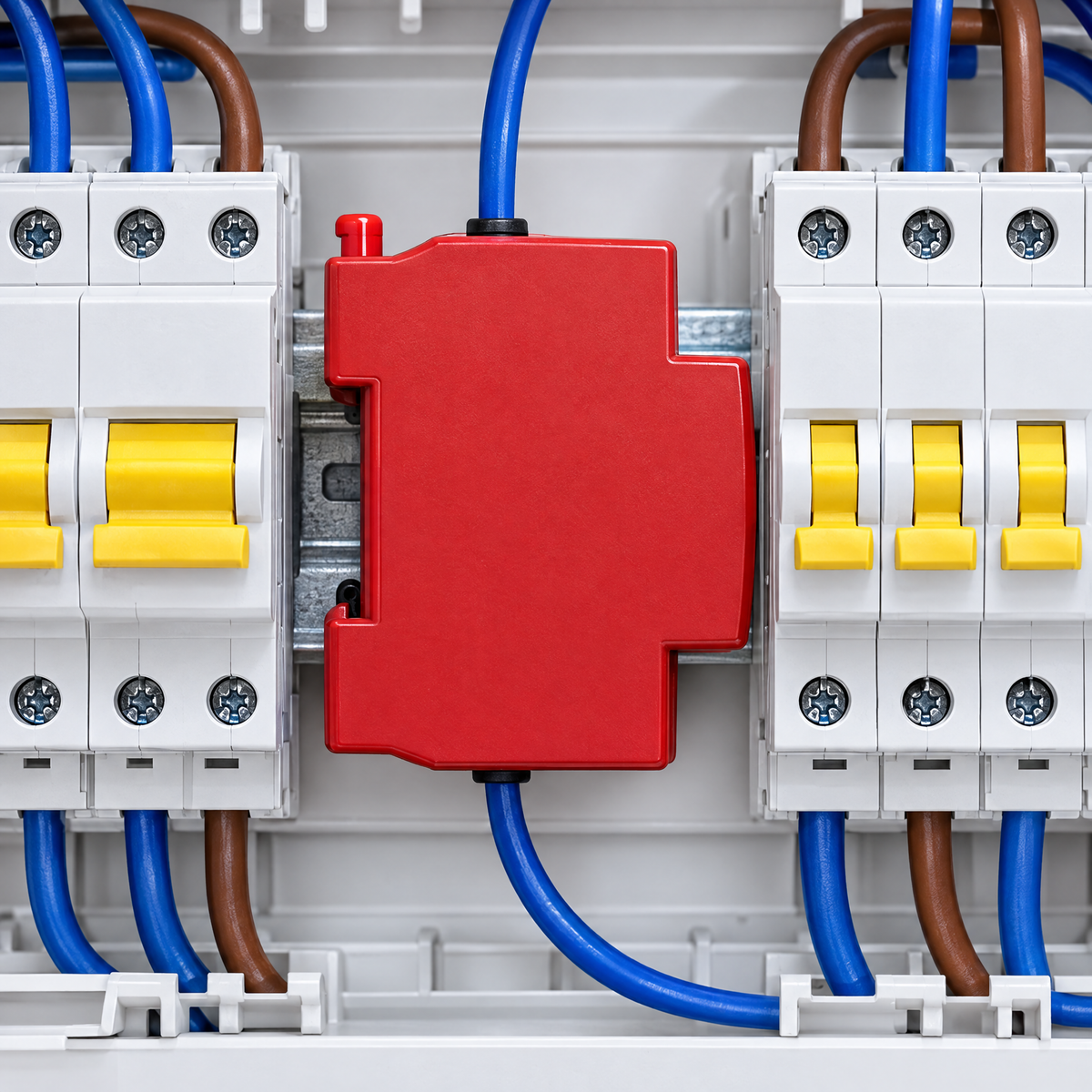 Mounted inside a home fuse box