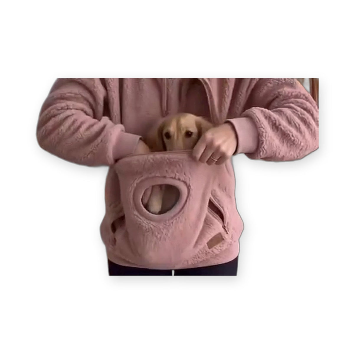 Dog Carrier Hoodie round pouch opening