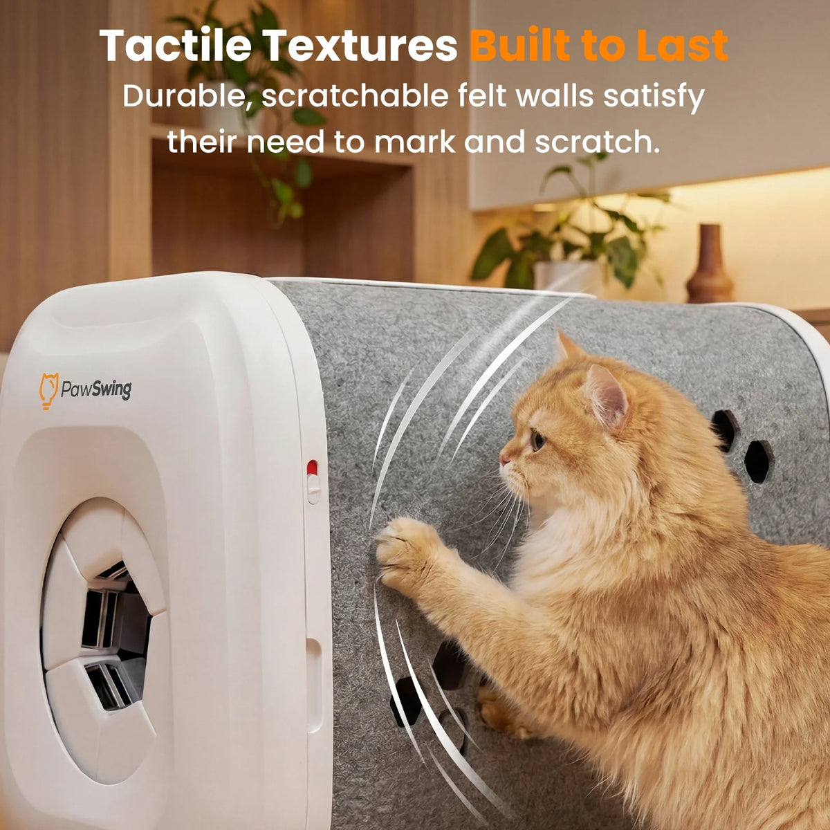 Self-Grooming Cat House felt walls