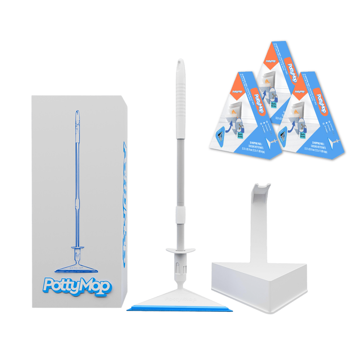 Mini Bathroom Mop & Holder Set with Disposable Pads