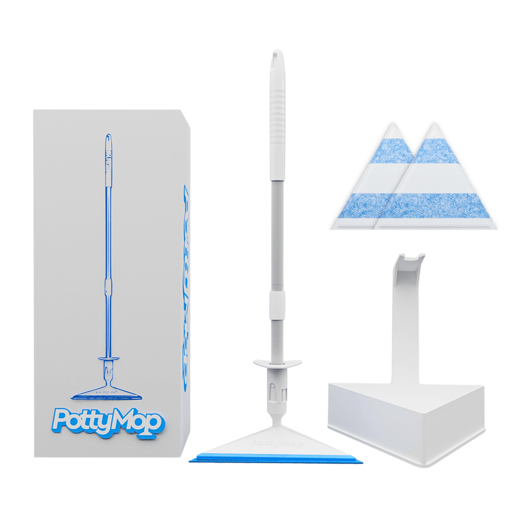 Mini Bathroom Mop & Holder Set with Disposable Pads