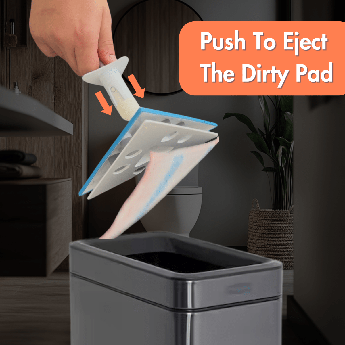 Mini Bathroom Mop & Holder Set with Disposable Pads