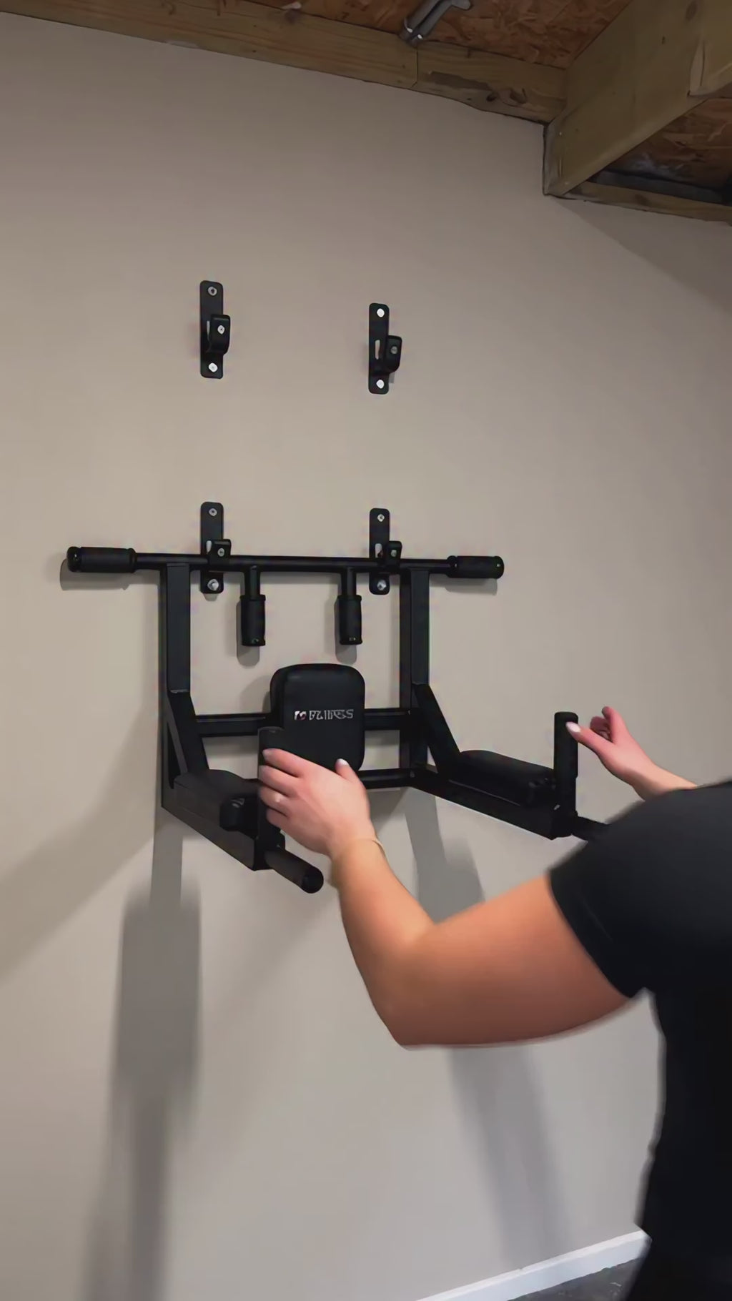 Wall Mounted Pull-Up Bar & Dip Station – Heavy Duty Steel