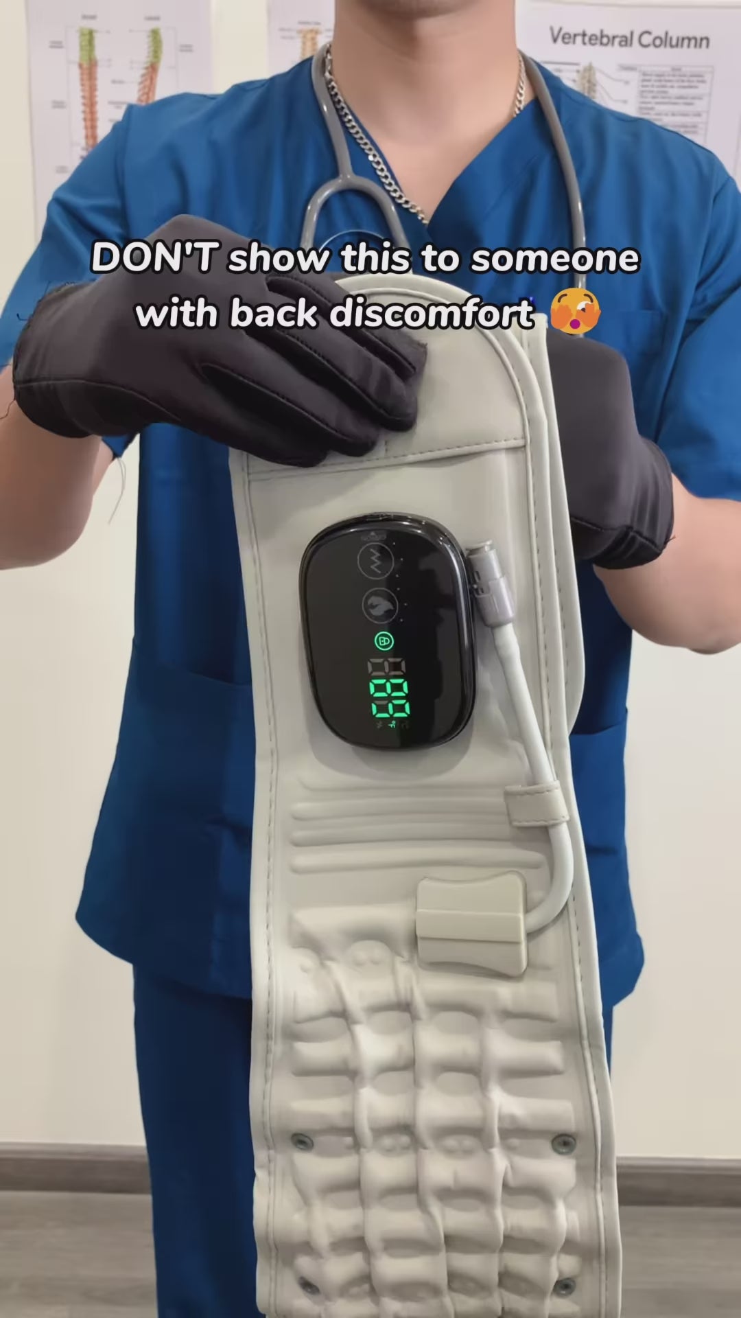 Inflatable Lumbar Decompression Belt with Hand Pump