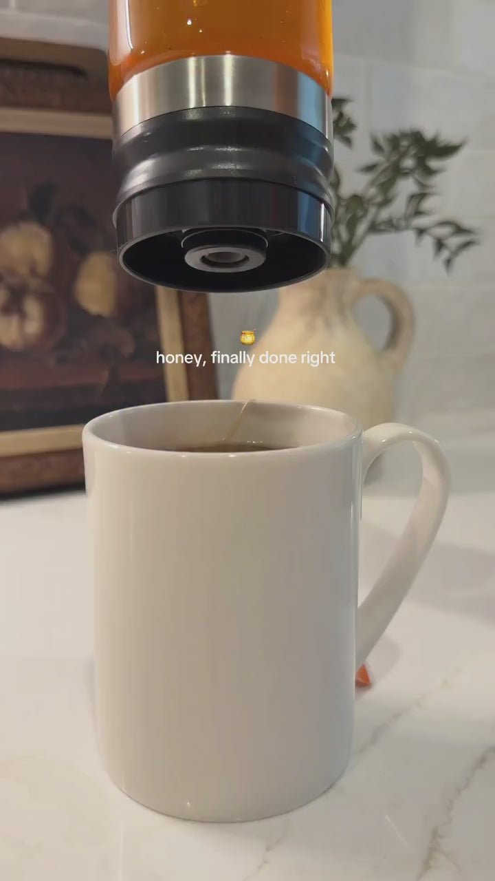 No-Drip Glass Honey & Syrup Dispenser