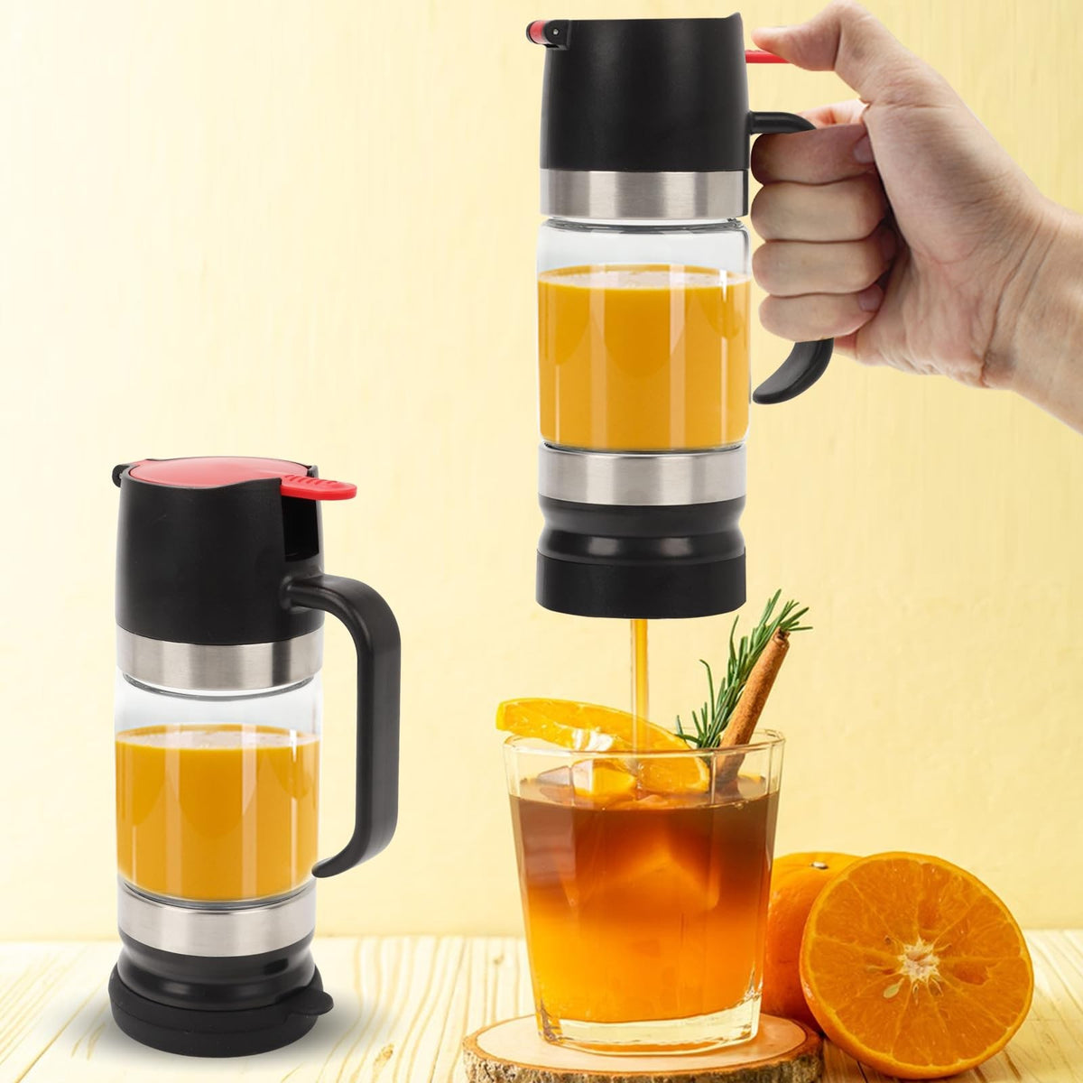 No-Drip Glass Honey & Syrup Dispenser