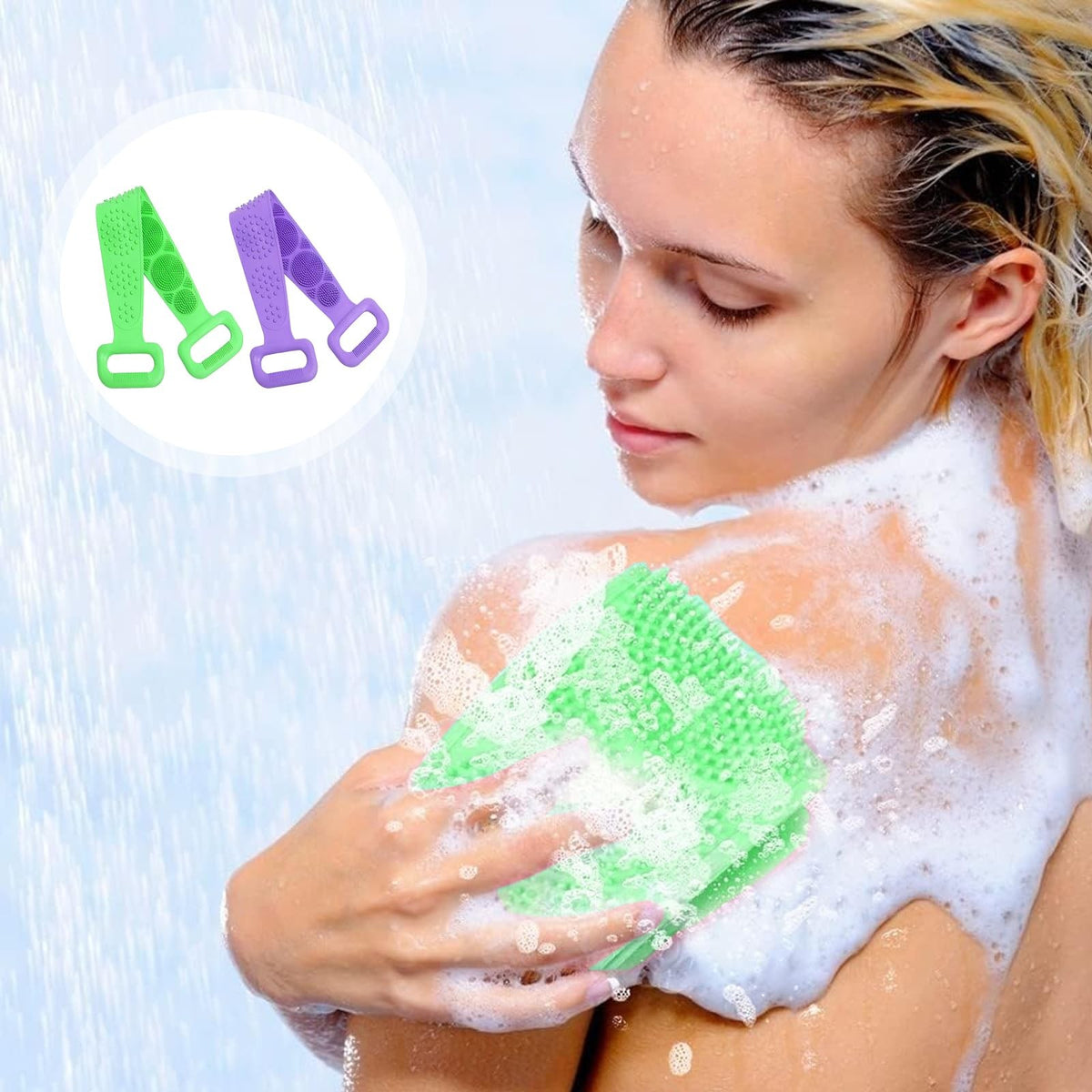 Double-Sided Silicone Back Scrubber Strap