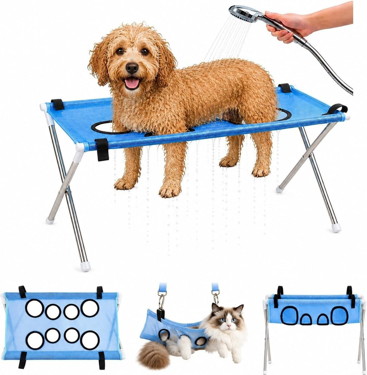 Foldable Dog Bath Hammock Stand