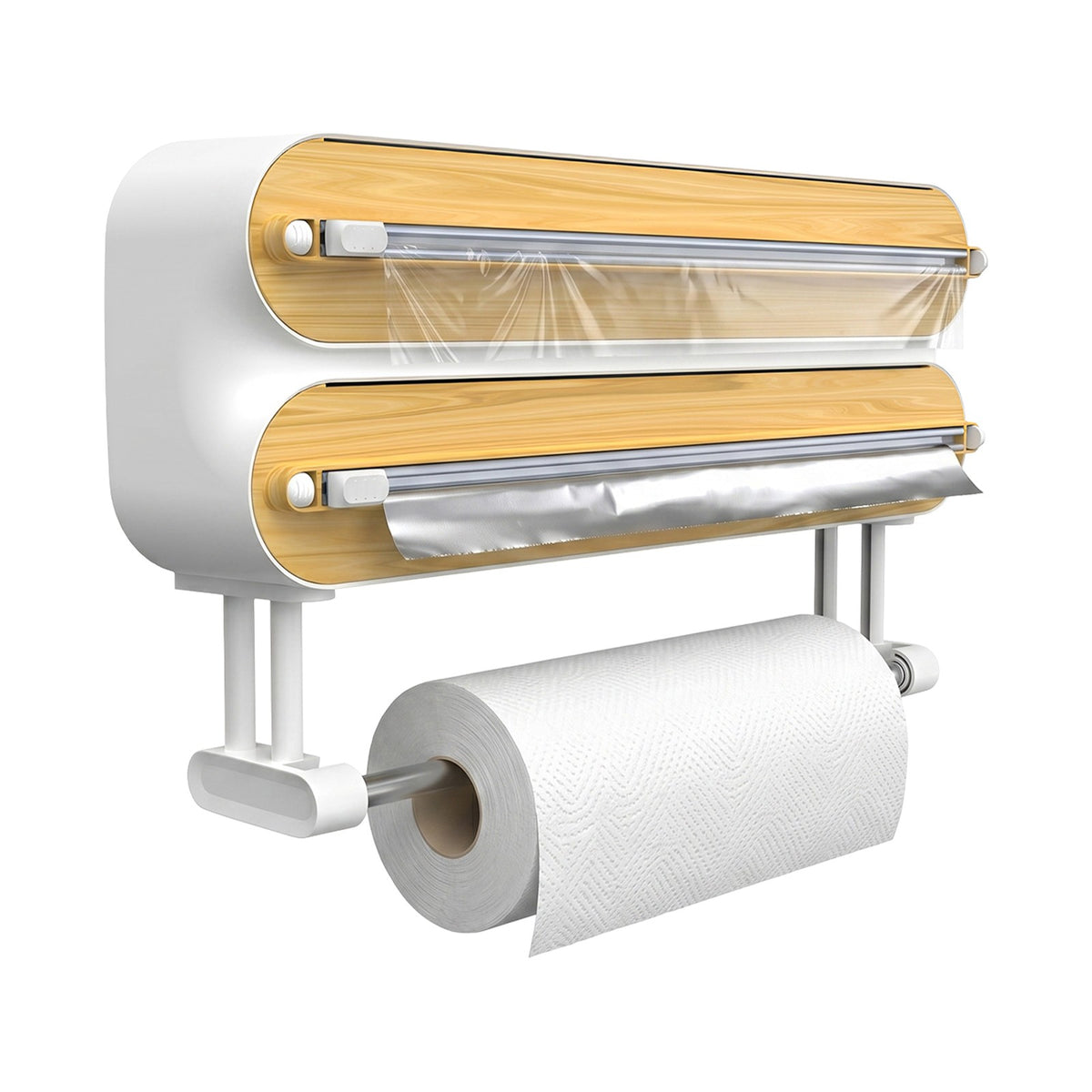Wall-Mounted Foil, Cling Wrap & Paper Towel Dispenser