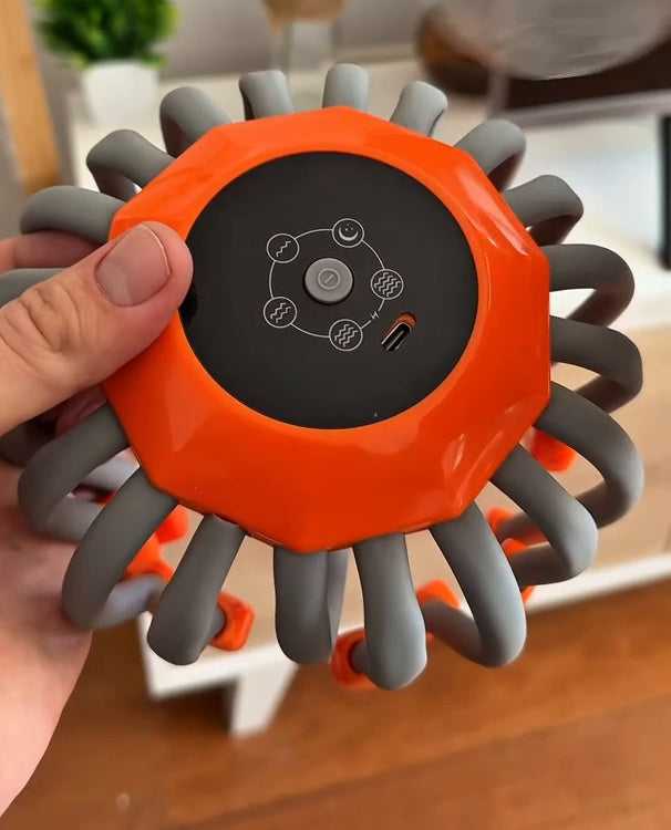 Electric Scalp Massager top view with controls