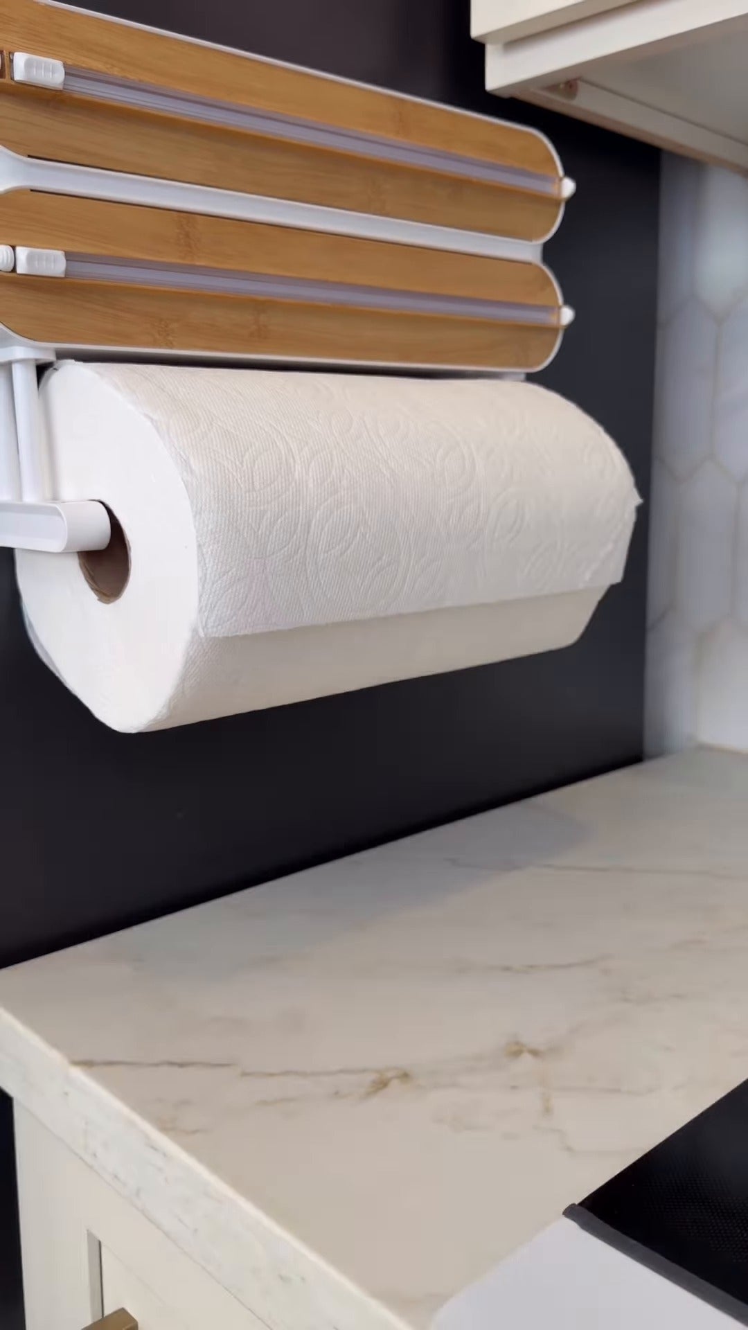 Wall-Mounted Foil, Cling Wrap & Paper Towel Dispenser
